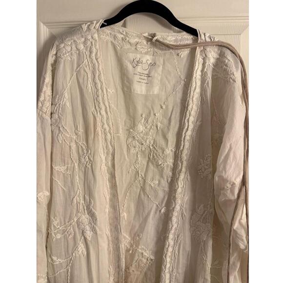 Kyla‎ Seo Mikaila Jacket Small Latte Ombré Embroidered Boho Kimono Tunic - Picture 6 of 10